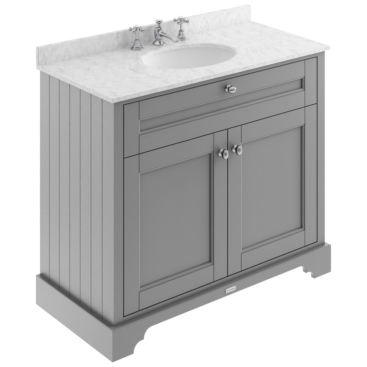 1000Mm Cabinet & Marble Top (3Th) - Storm Grey