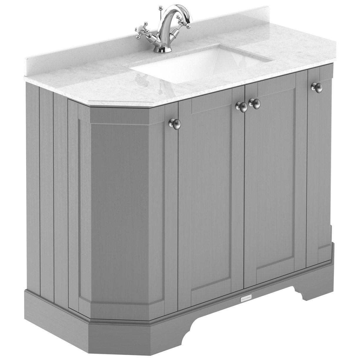 1000 4-Door Angled Unit & Marble Top 1Th - Storm Grey
