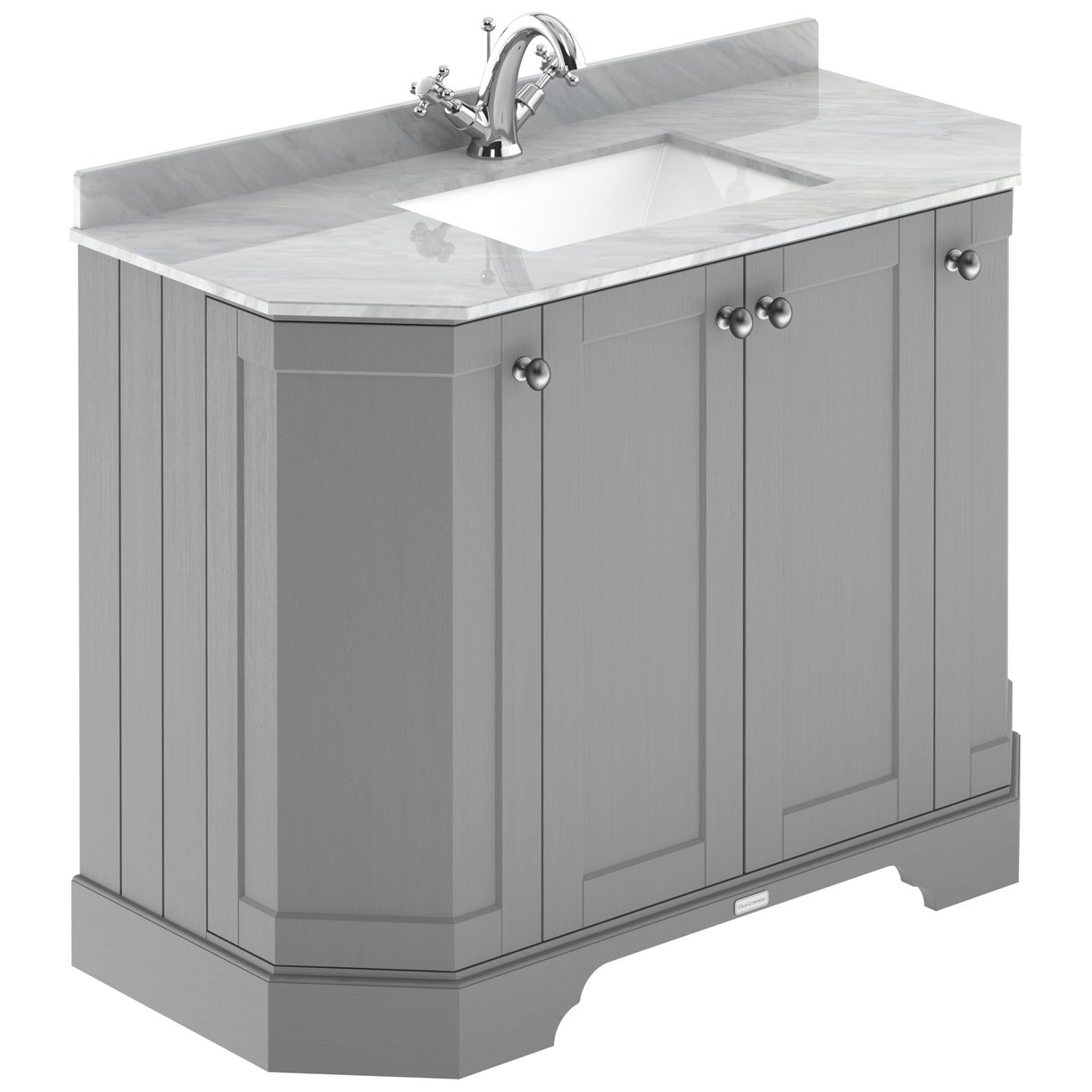 1000 4-Door Angled Unit & Marble Top 1Th - Storm Grey