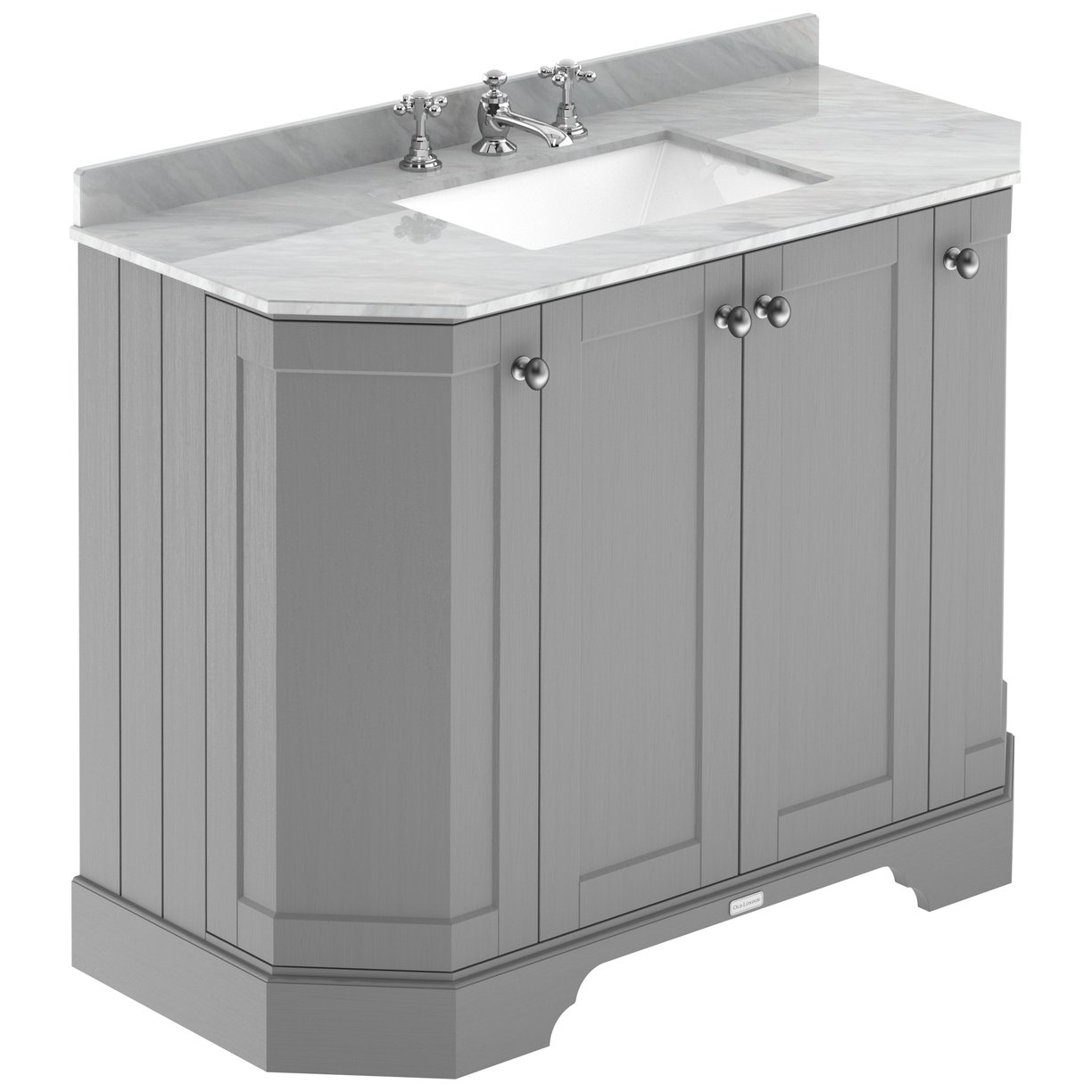 1000 4-Door Angled Unit & Marble Top 3Th - Storm Grey