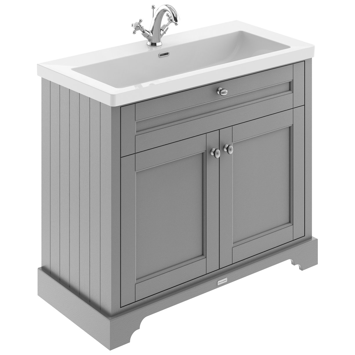 1000 2-Door Unit & Contemporary Basin 1T - Storm Grey