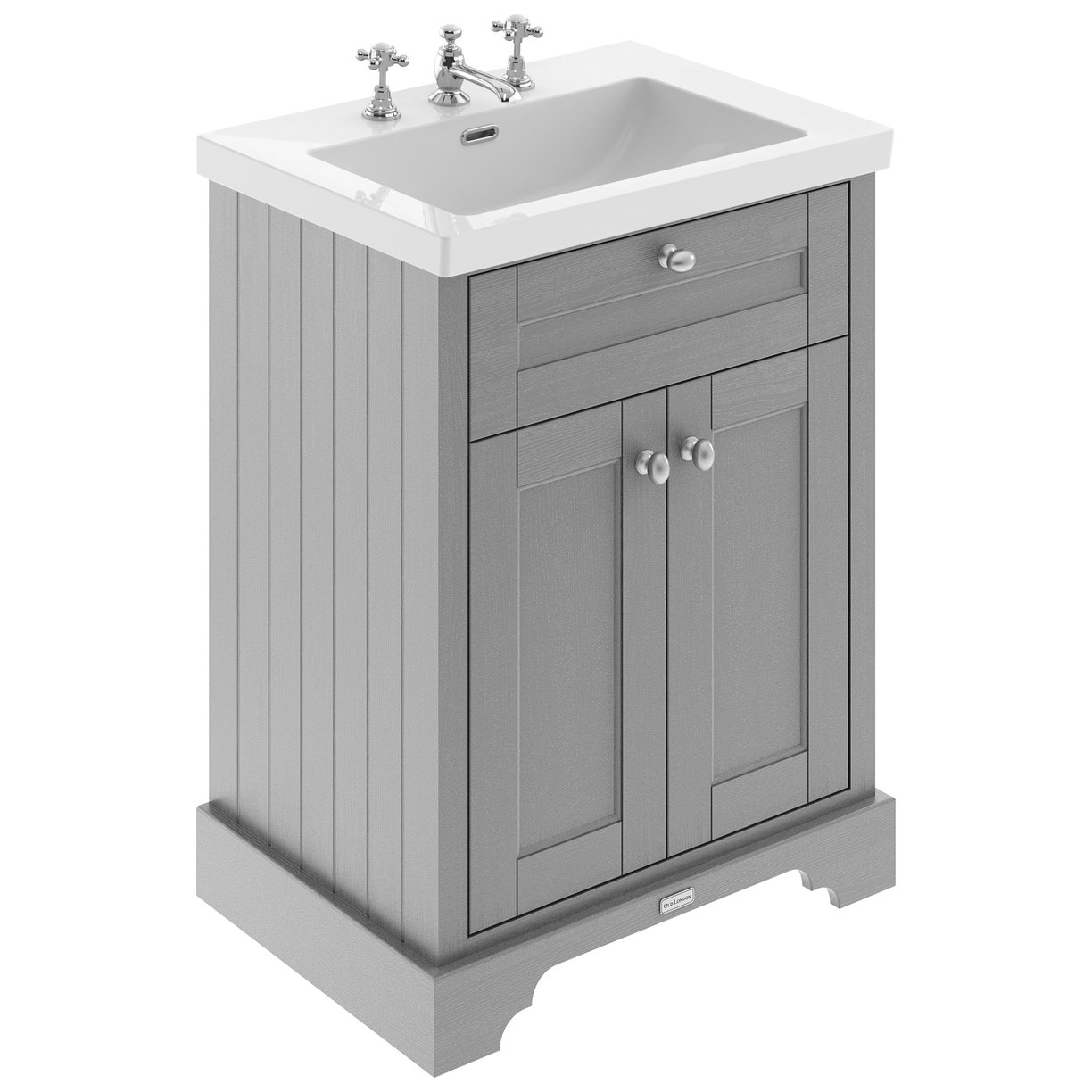 600 2-Door Unit & Contemporary Basin 3TH - Storm Grey