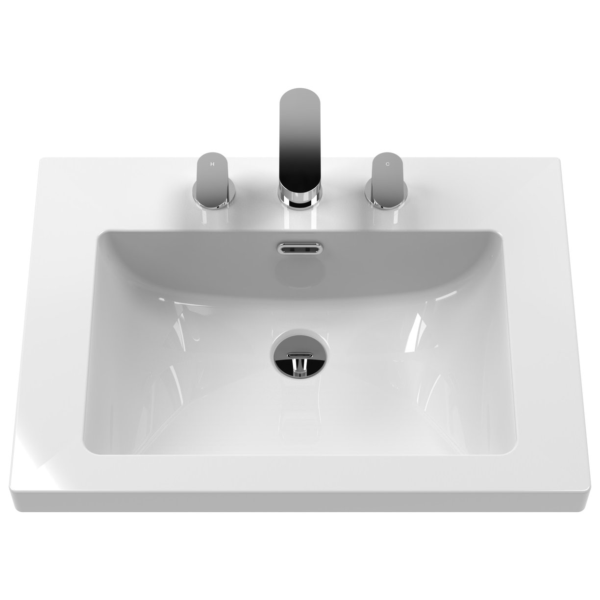 600 2-Door Unit & Contemporary Basin 3TH - Storm Grey
