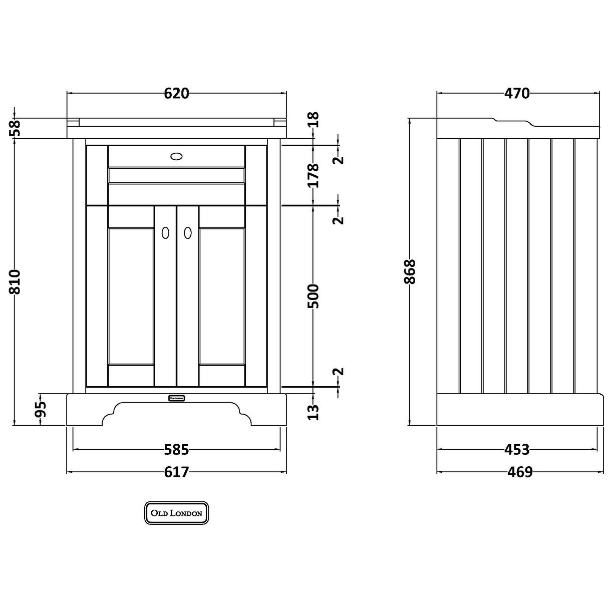 600Mm Cabinet & Basin (3Th) - Twilight Blue