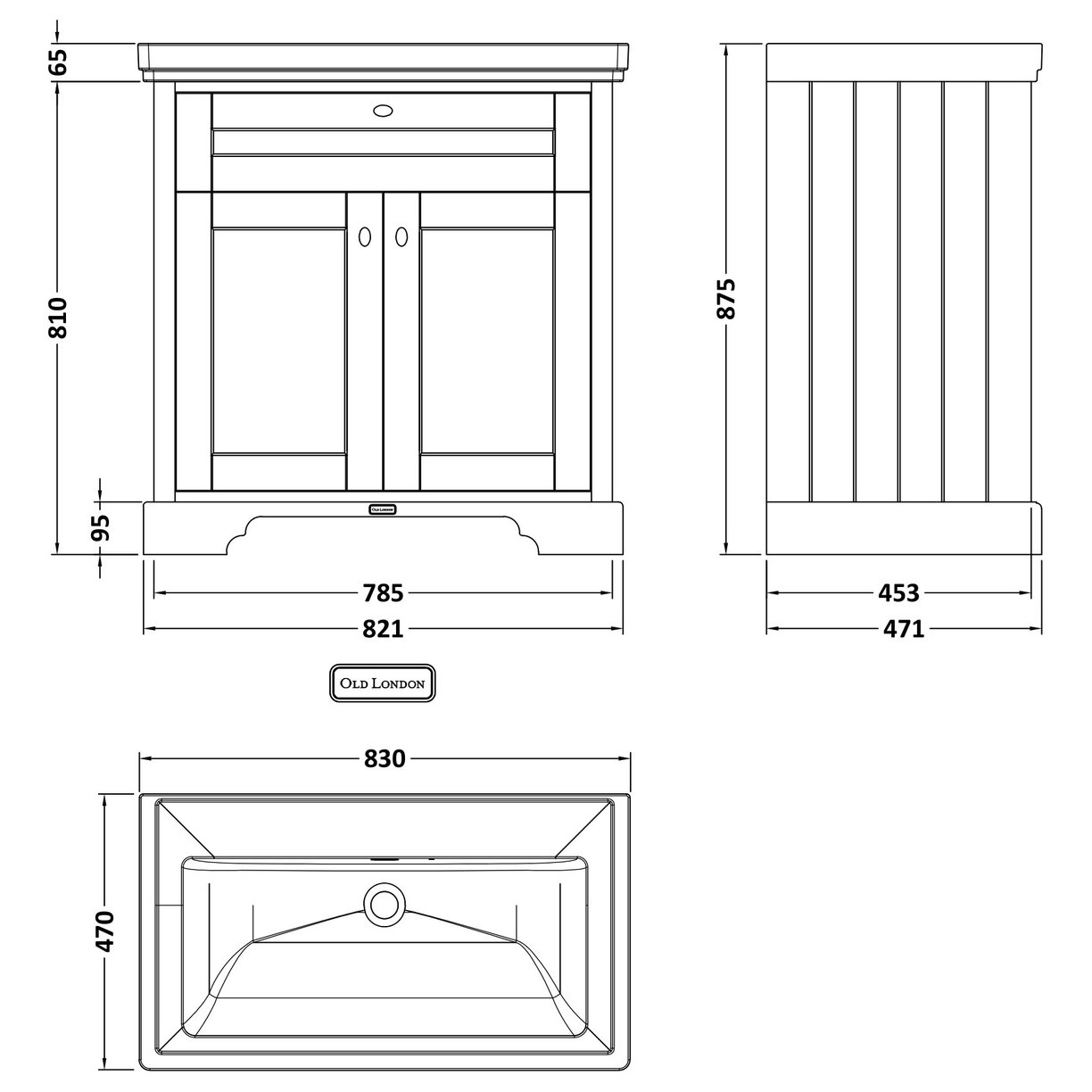 800 2-Door Unit & Classic Basin 0Th - Twilight Blue
