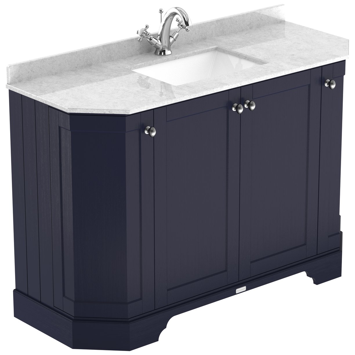 1200 4-Door Angled Unit & Marble Top 1Th - Twilight Blue