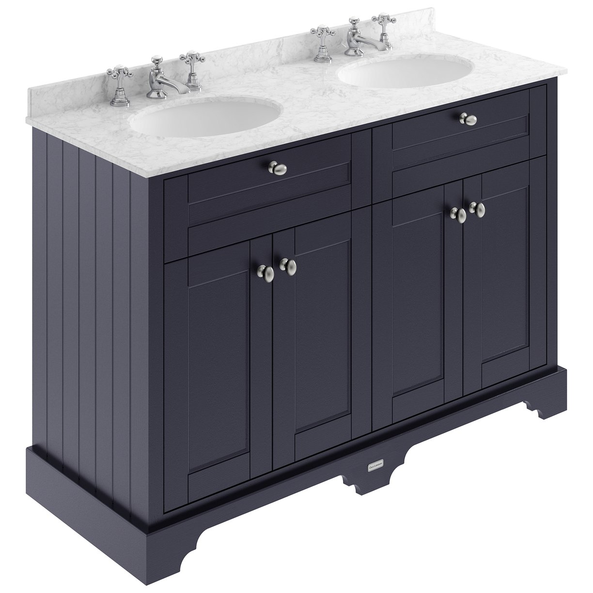 1200Mm Cabinet & Double Marble Top (3Th) - Twilight Blue