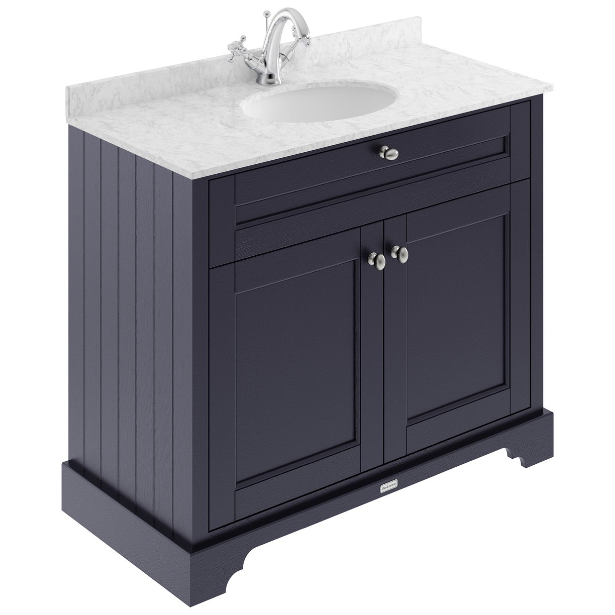 1000Mm Cabinet & Marble Top (1Th) - Twilight Blue