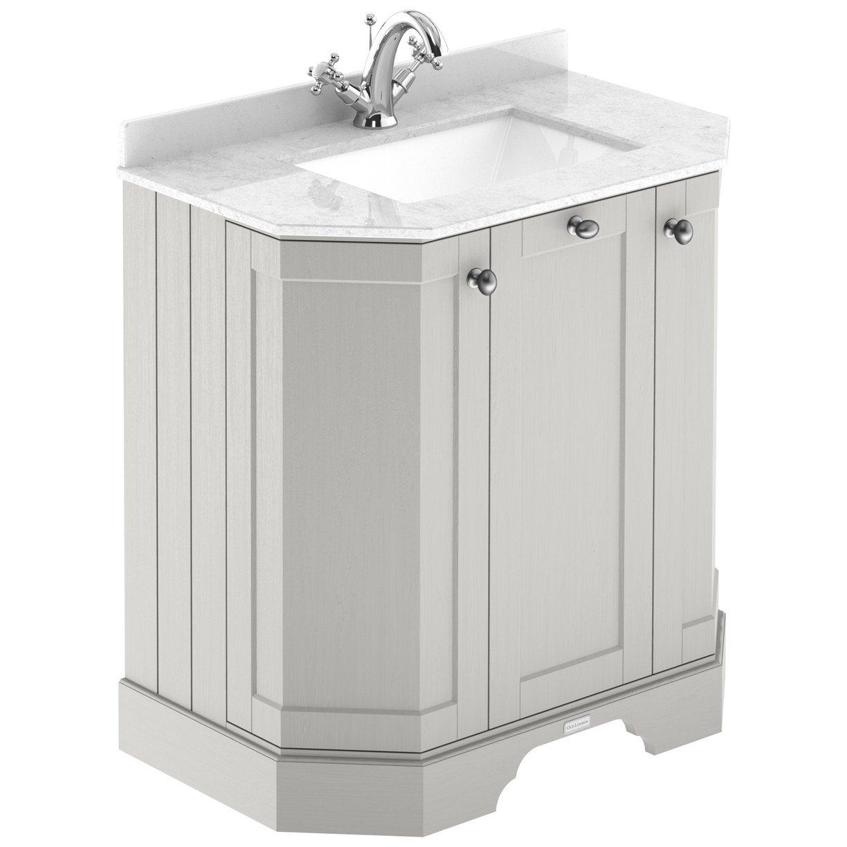 750 3-Door Angled Unit & Marble Top 1Th  - Timeless Sand