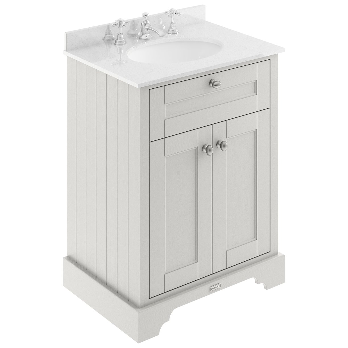 600Mm Cabinet & Marble Top (3Th) - Timeless Sand