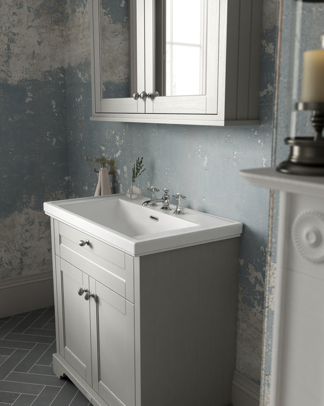 800 2-Door Unit & Classic Basin 3Th - Timeless Sand