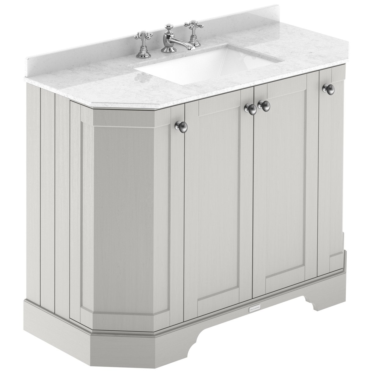 1000 4-Door Angled Unit & Marble Top 3Th - Timeless Sand
