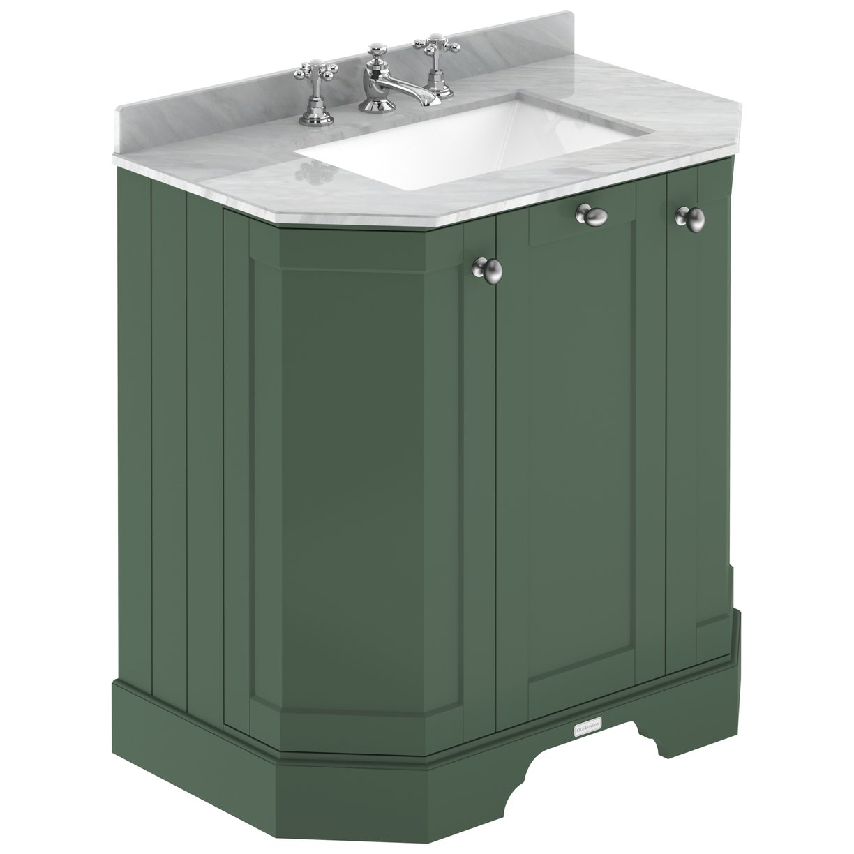 750 3-Door Angled Unit & Marble Top 3Th  - Hunter Green