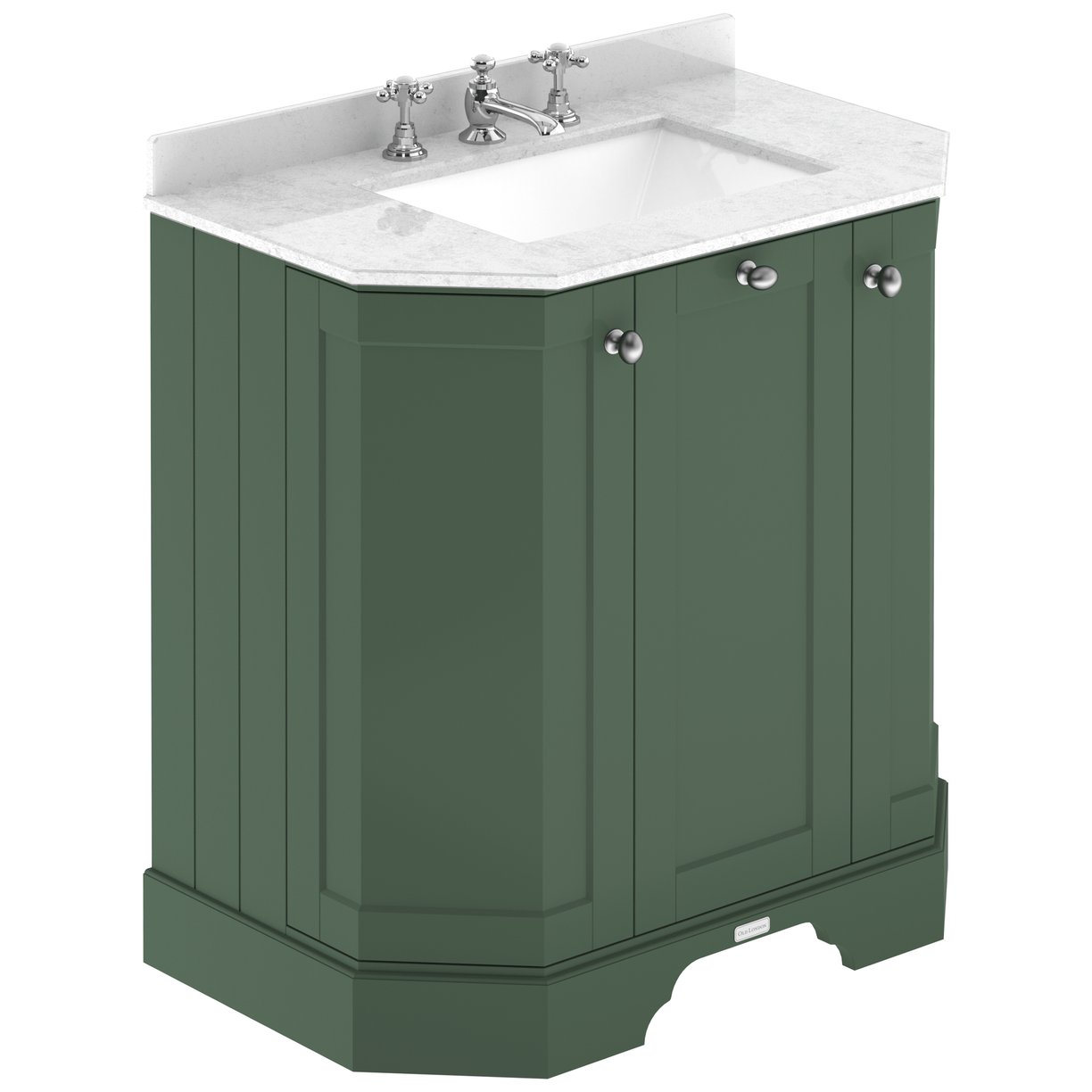 750 3-Door Angled Unit & Marble Top 3Th  - Hunter Green