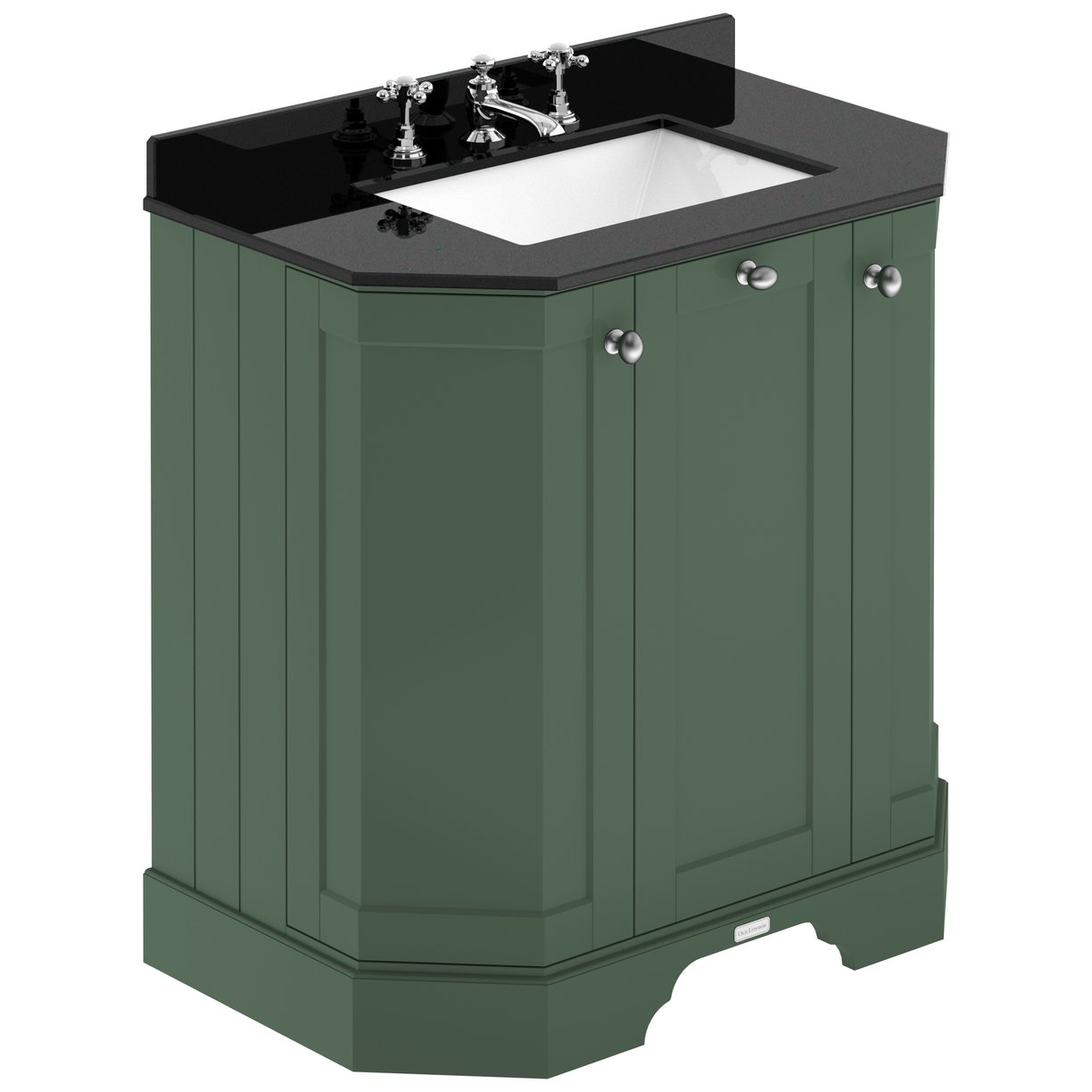 750 3-Door Angled Unit & Marble Top 3TH  - Hunter Green