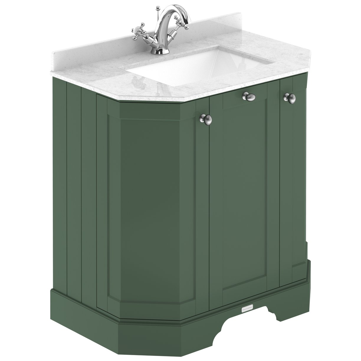 750 3-Door Angled Unit & Marble Top 1Th  - Hunter Green