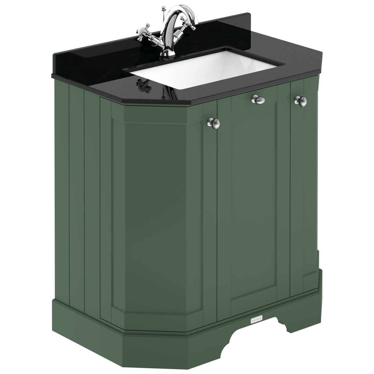 750 3-Door Angled Unit & Marble Top 1TH  - Hunter Green