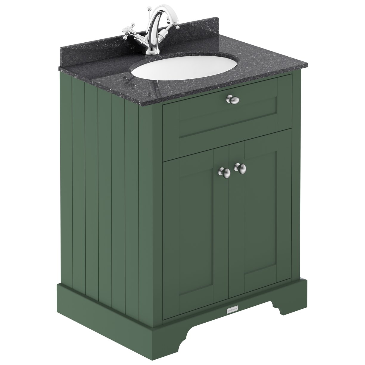 600mm Cabinet & Marble Top (1TH) - Hunter Green