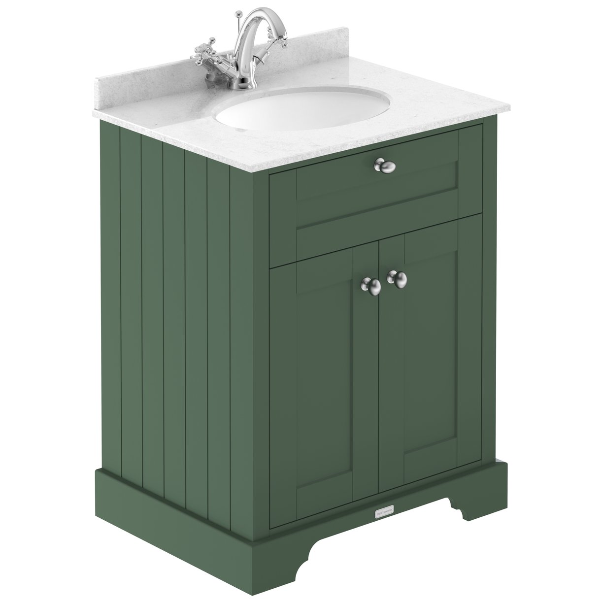 600Mm Cabinet & Marble Top (1Th) - Hunter Green