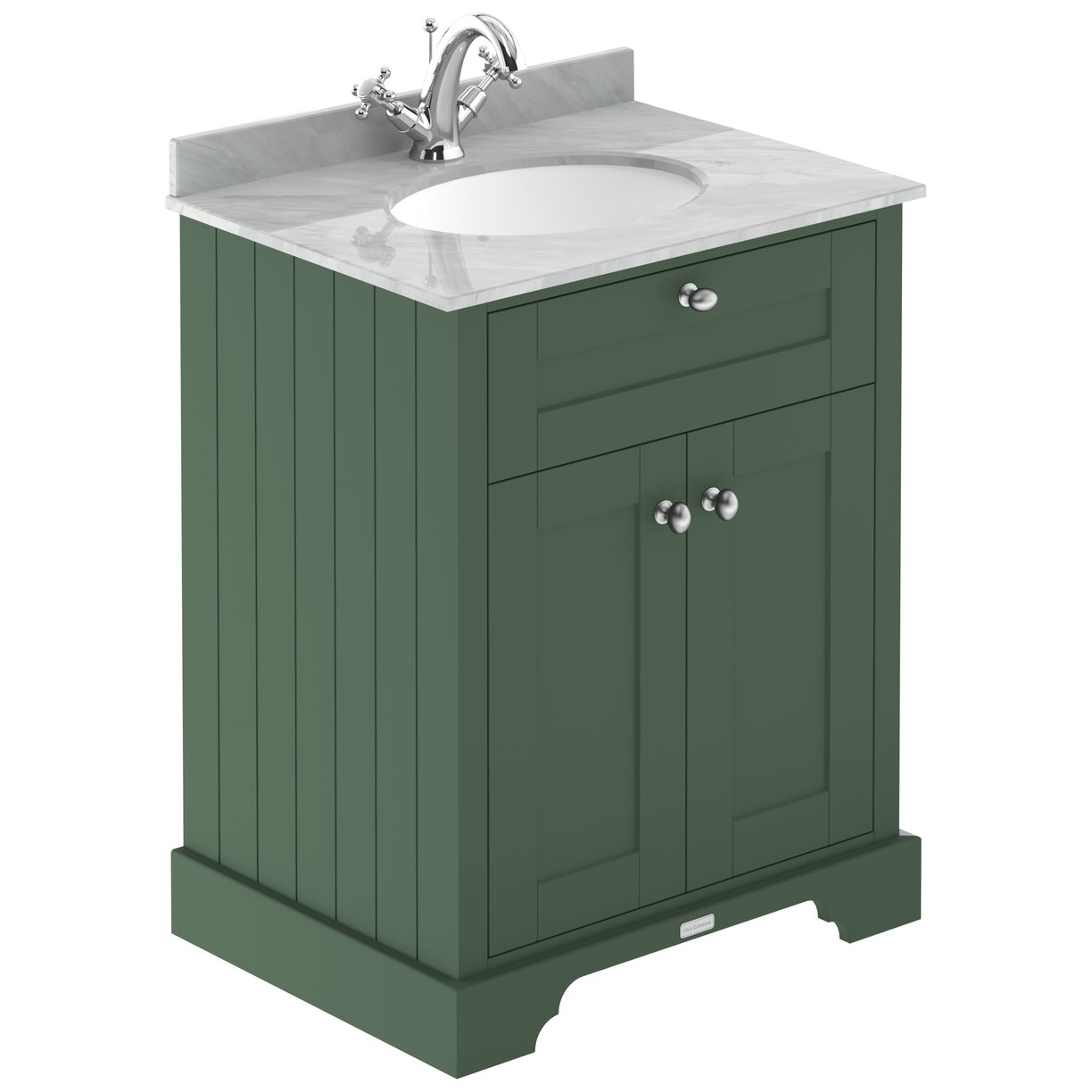 600Mm Cabinet & Marble Top (1Th) - Hunter Green