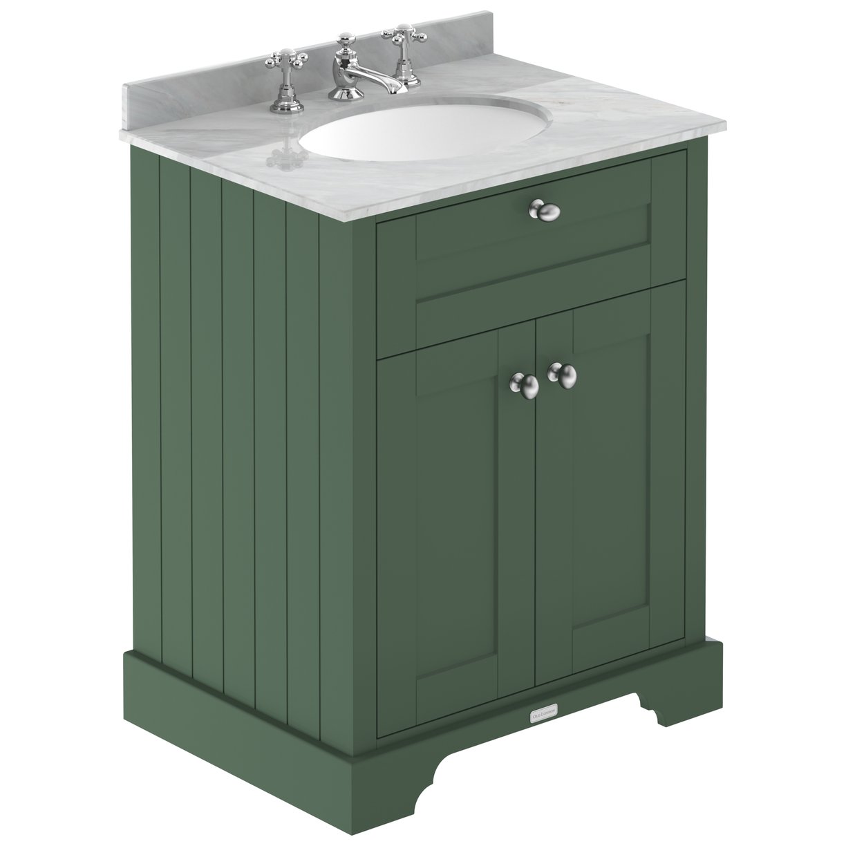 600Mm Cabinet & Marble Top (3Th) - Hunter Green