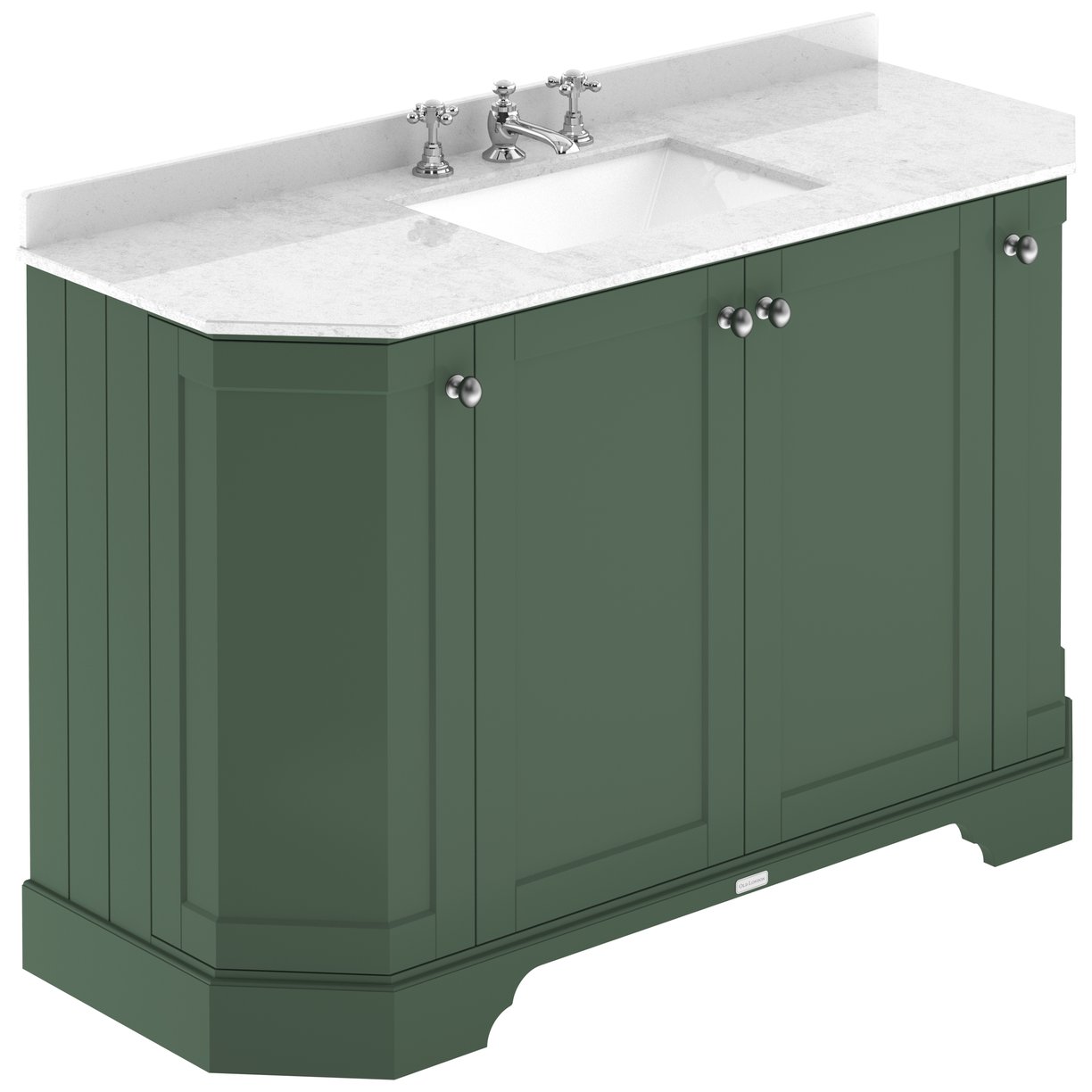 1200 4-Door Angled Unit & Marble Top 3Th - Hunter Green
