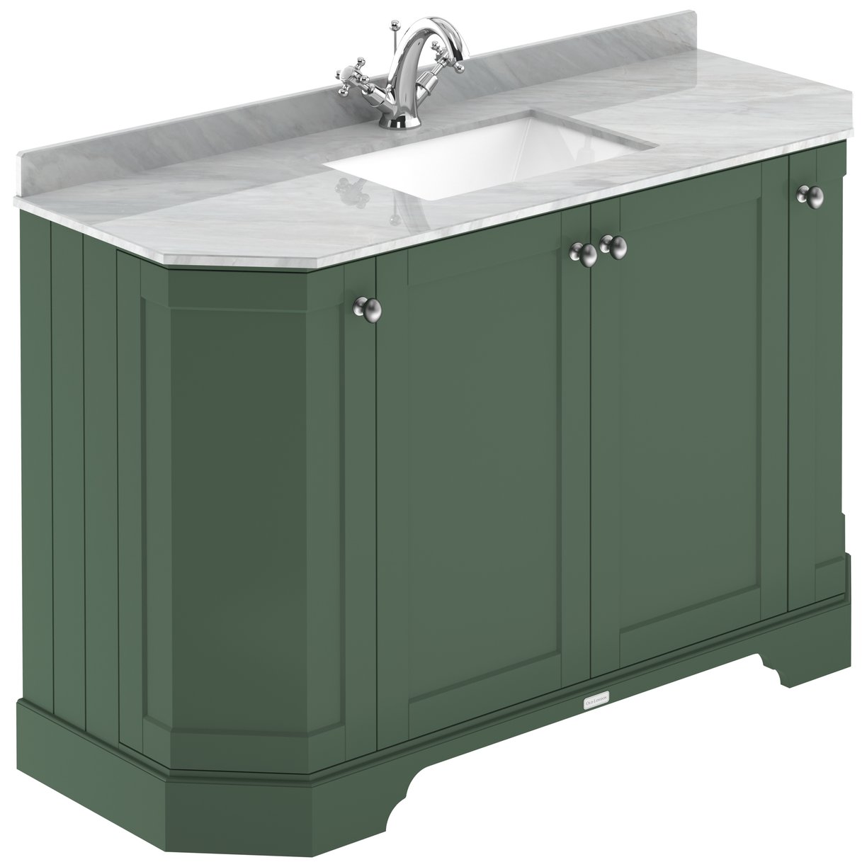 1200 4-Door Angled Unit & Marble Top 1Th - Hunter Green