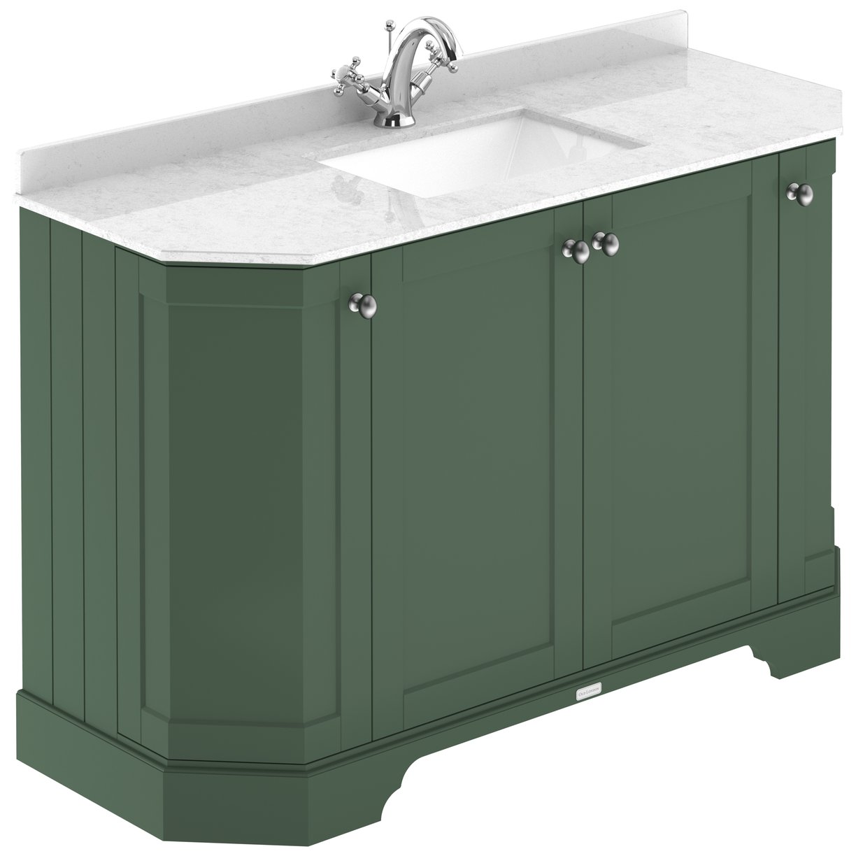 1200 4-Door Angled Unit & Marble Top 1Th - Hunter Green