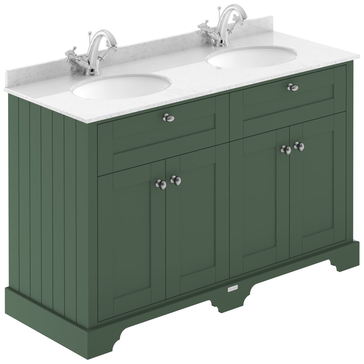 1200Mm Cabinet & Double Marble Top (1Th) - Hunter Green