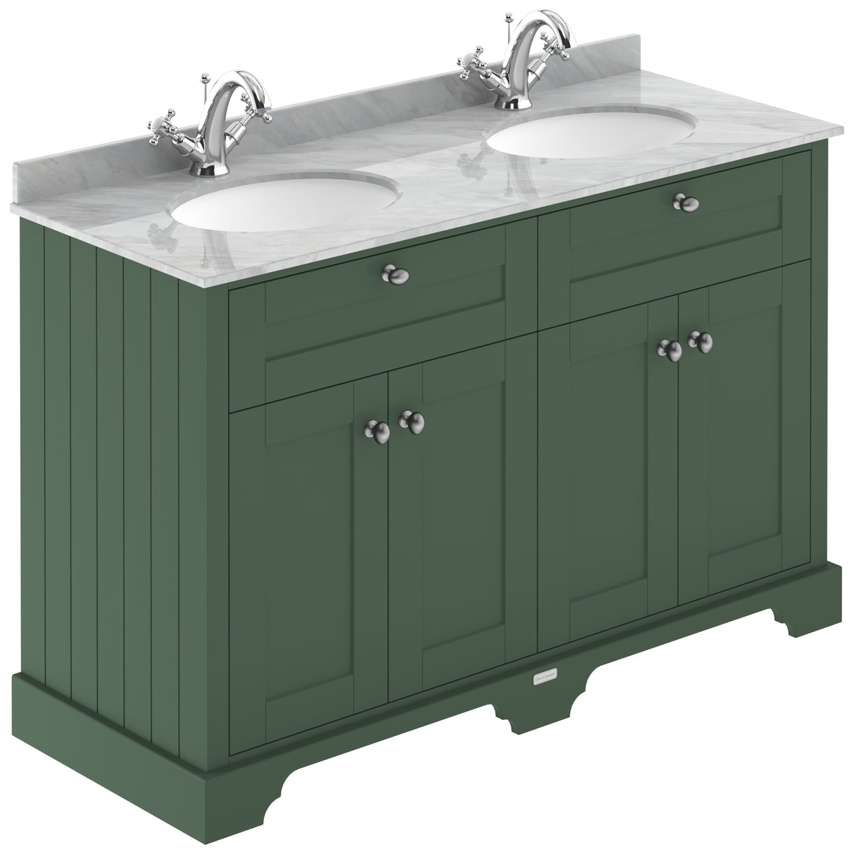 1200Mm Cabinet & Double Marble Top (1Th) - Hunter Green