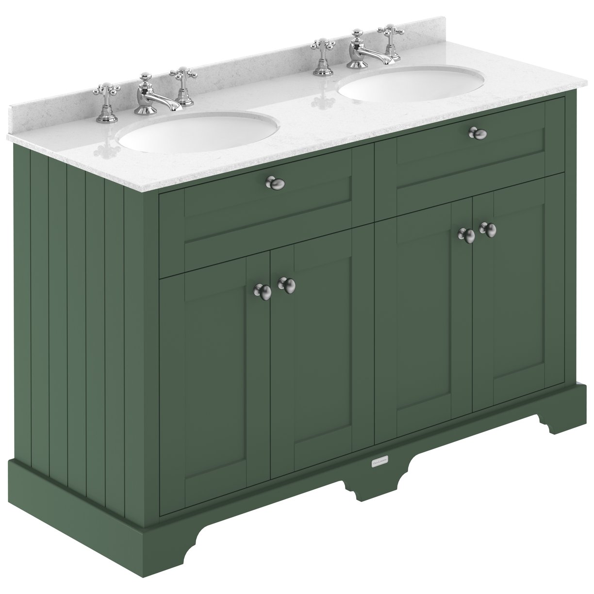 1200Mm Cabinet & Double Marble Top (3Th) - Hunter Green