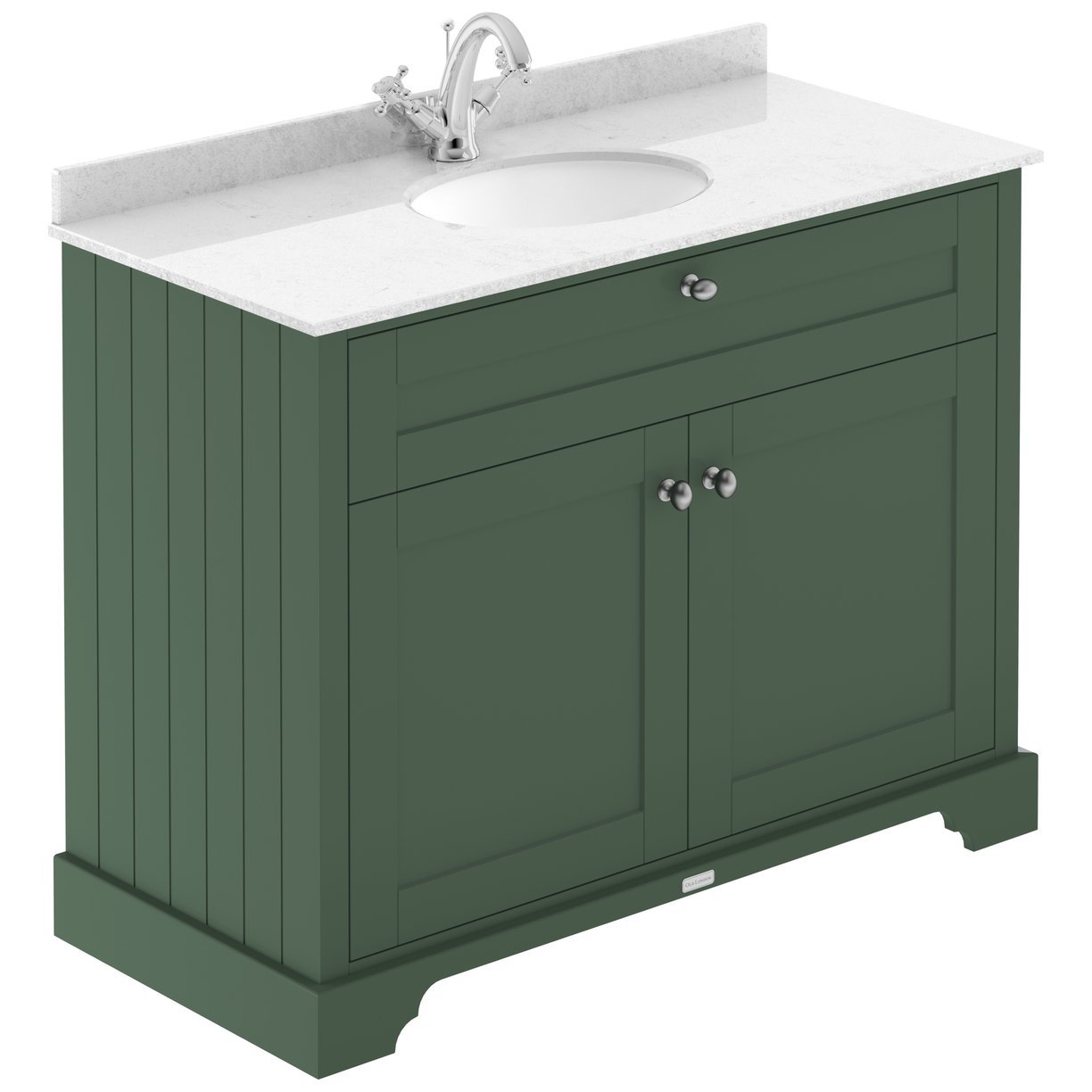 1000Mm Cabinet & Marble Top (1Th) - Hunter Green