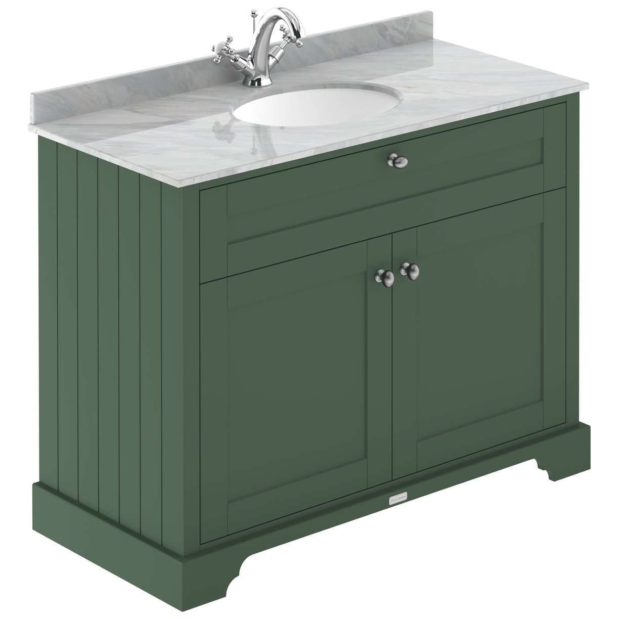 1000Mm Cabinet & Marble Top (1Th) - Hunter Green