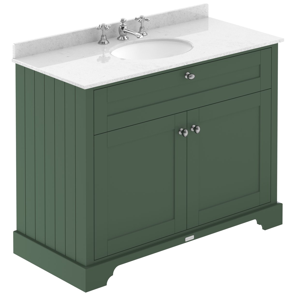 1000Mm Cabinet & Marble Top (3Th) - Hunter Green