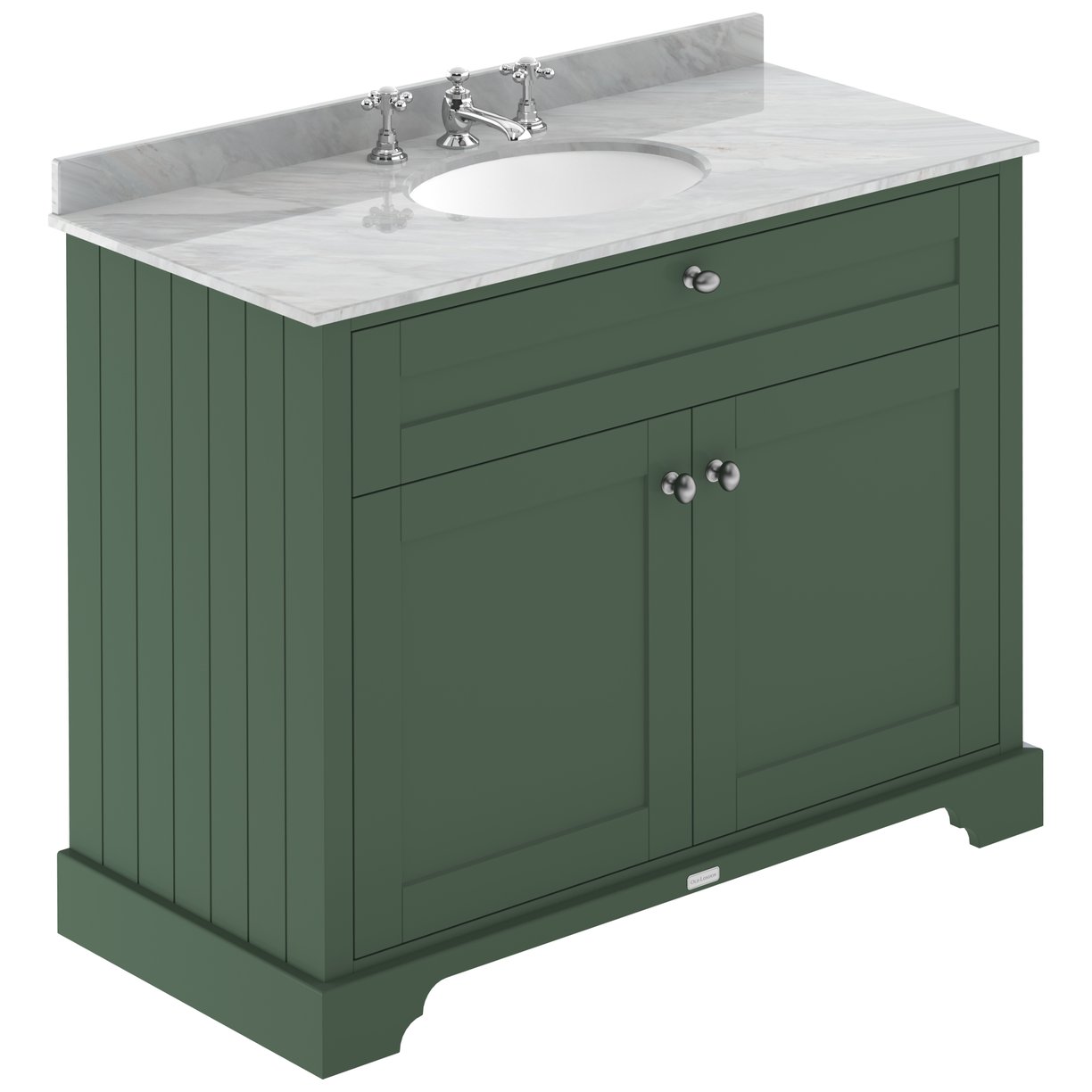 1000Mm Cabinet & Marble Top (3Th) - Hunter Green