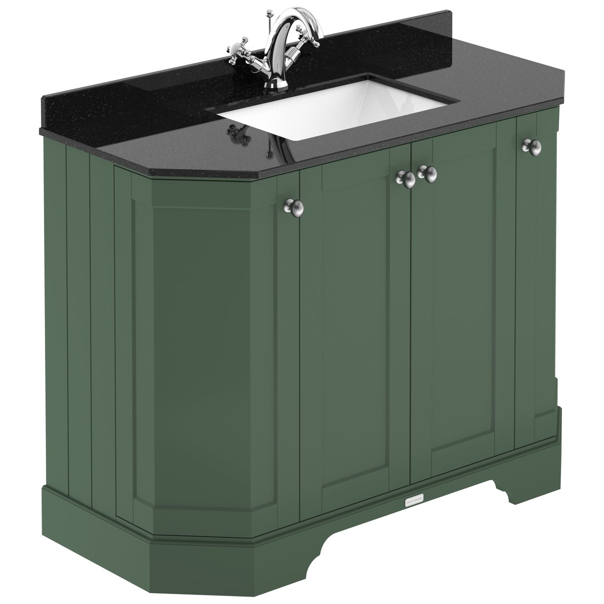 1000 4-Door Angled Unit & Marble Top 1TH - Hunter Green