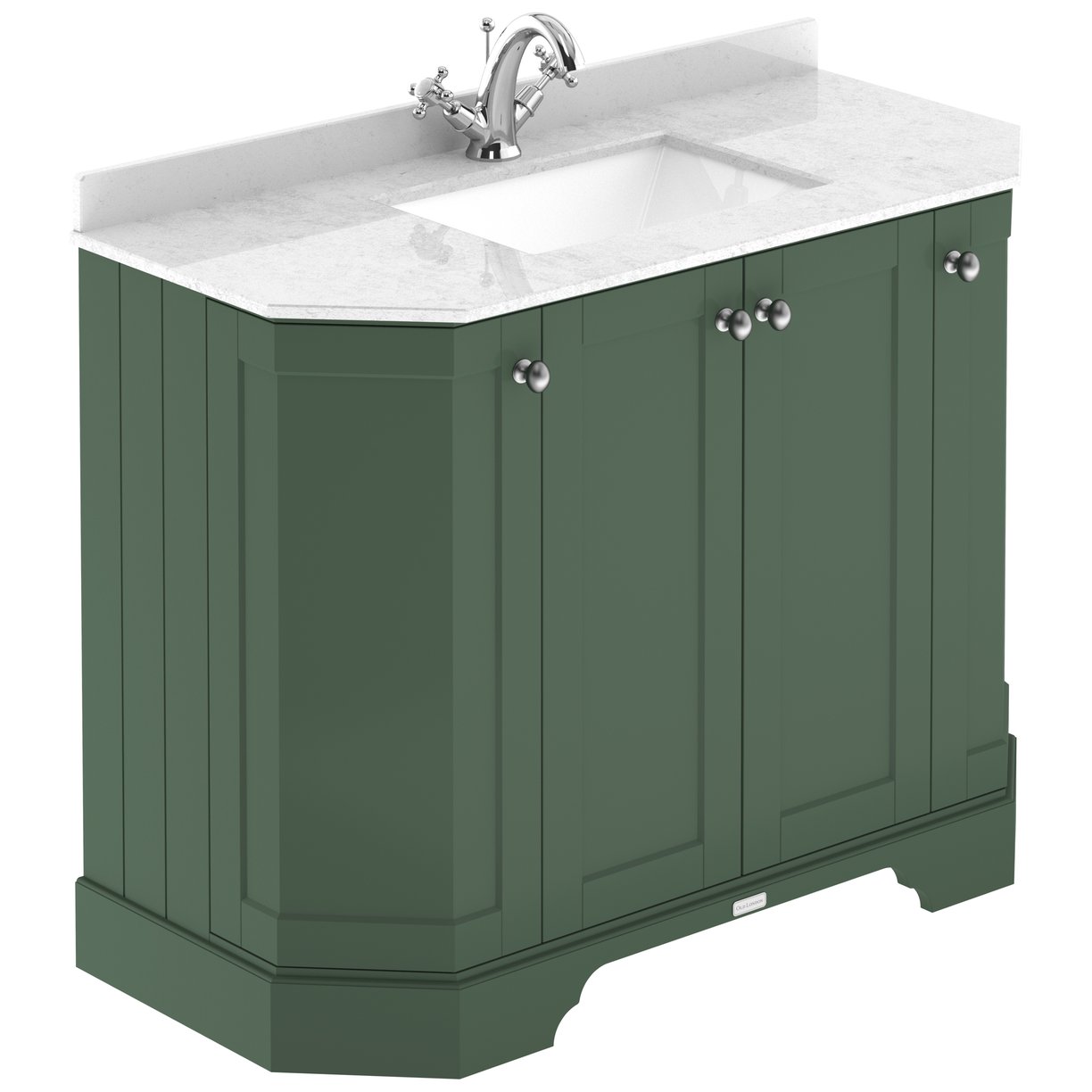 1000 4-Door Angled Unit & Marble Top 1Th - Hunter Green