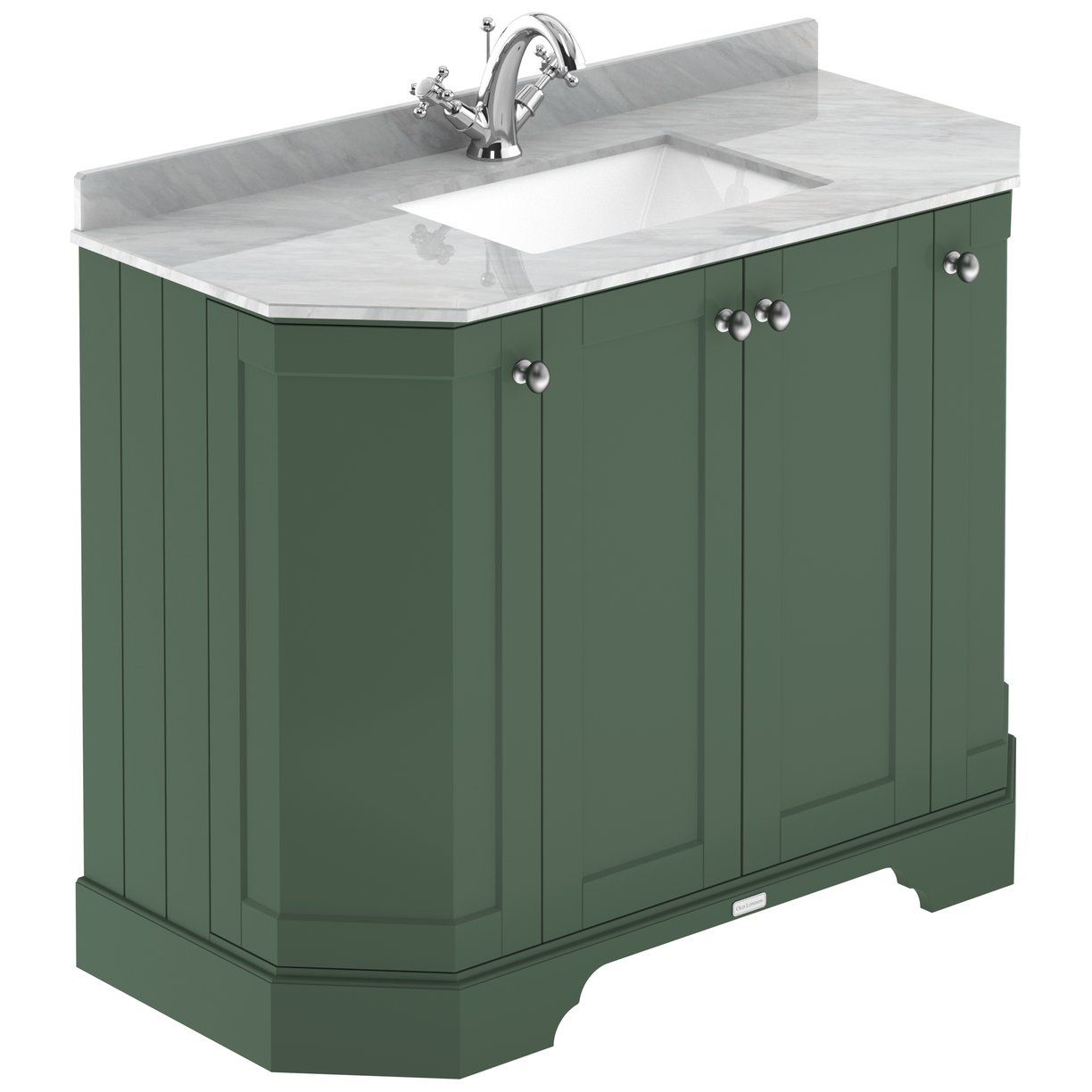 1000 4-Door Angled Unit & Marble Top 1Th - Hunter Green