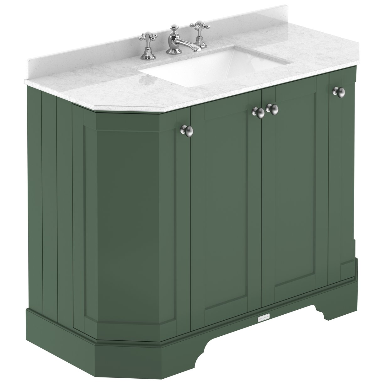 1000 4-Door Angled Unit & Marble Top 3Th - Hunter Green