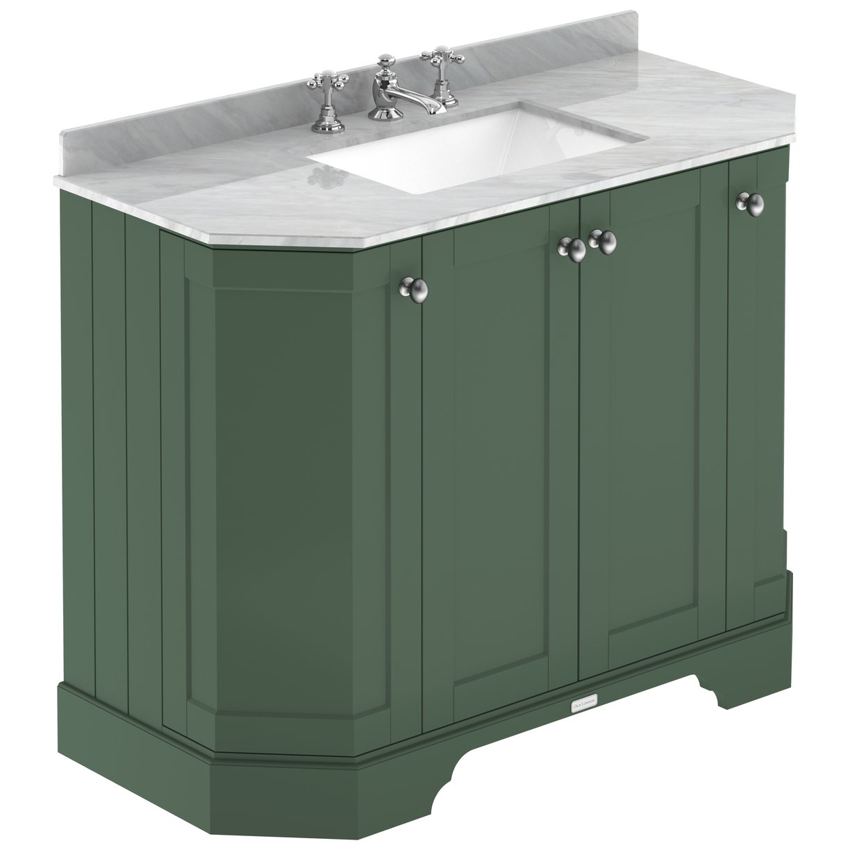 1000 4-Door Angled Unit & Marble Top 3Th - Hunter Green