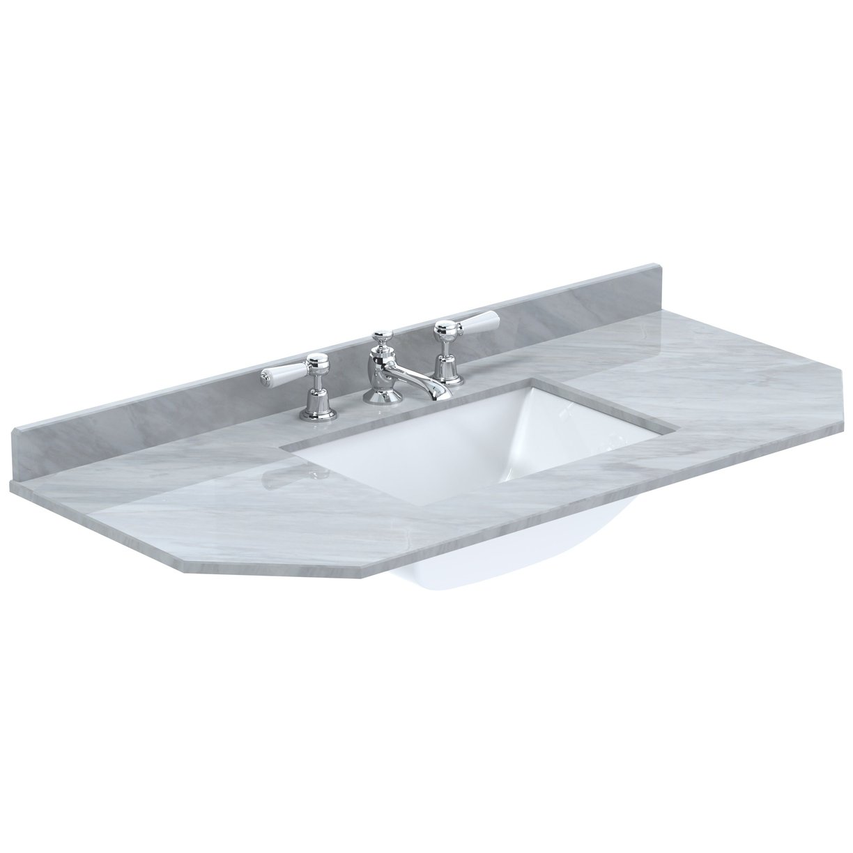 1000 Single Bowl Angled Marble Top 3Th - Grey