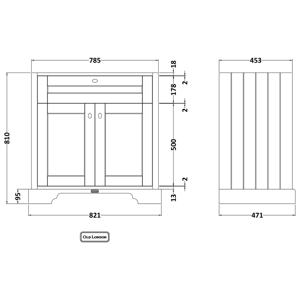 800 2-Door Basin Unit - Twilight Blue
