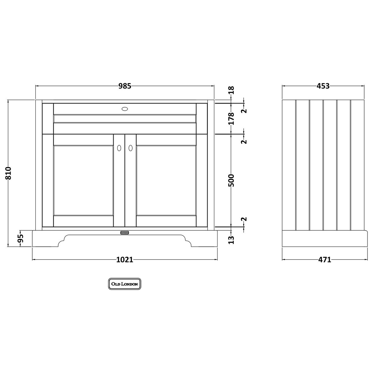 1000 2-Door Basin Unit - Timeless Sand