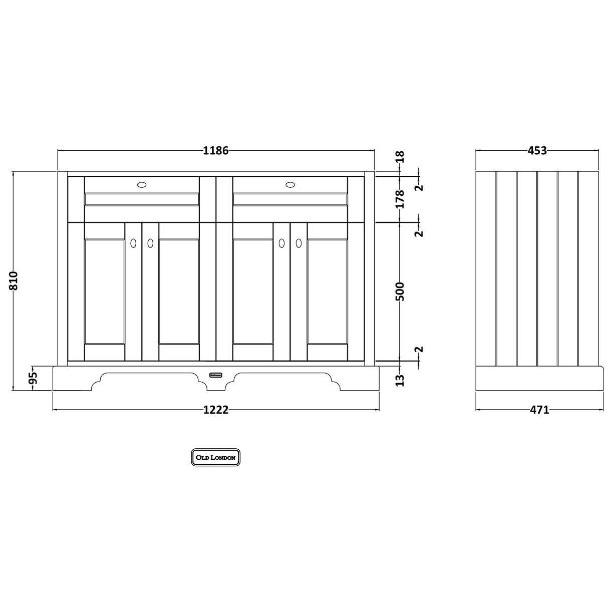 1200 4-Door Basin Unit - Timeless Sand