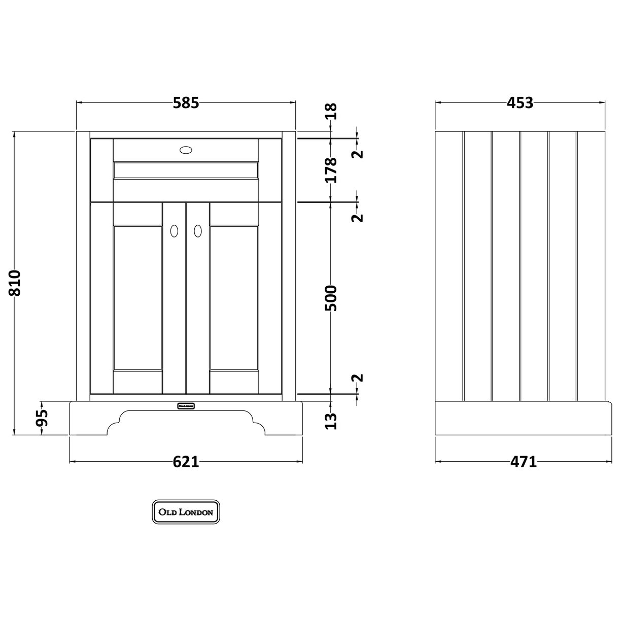 600 2-Door Basin Unit - Hunter Green