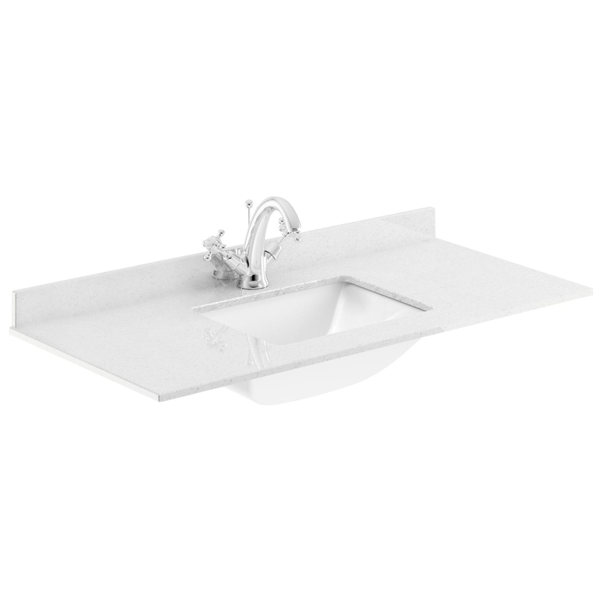 1000 Single Bowl Marble Top - 1Th - White