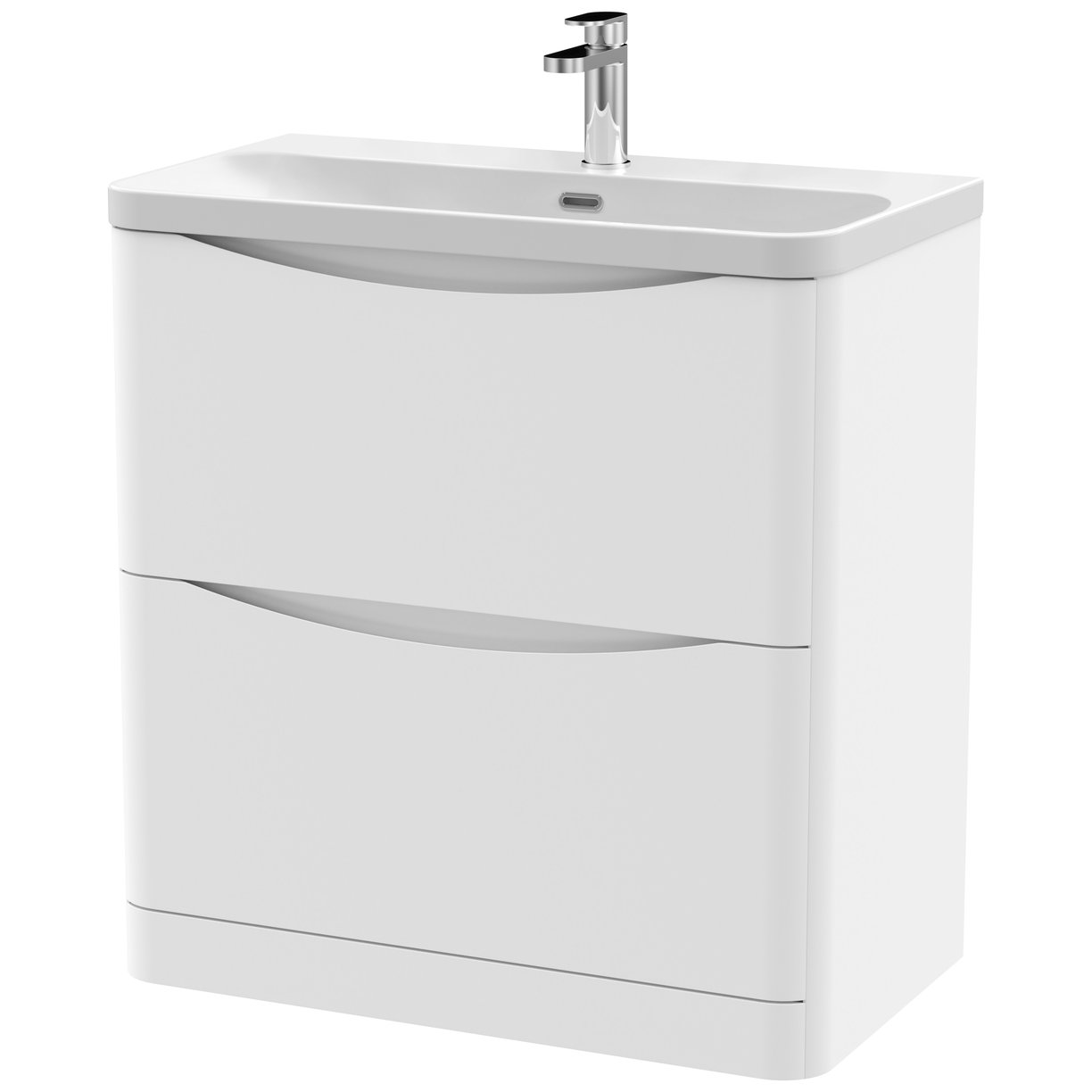 800mm Floor Standing 2 Drawer Vanity & Thin Edge Ceramic Basin