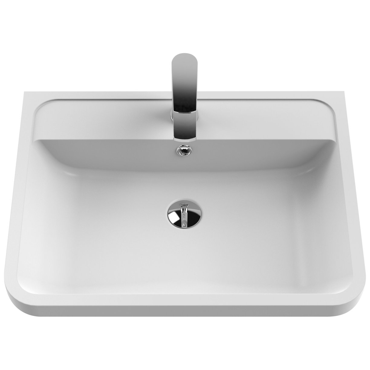 800mm W/H 2-Drawer Unit & Polymarble Basin - Satin White