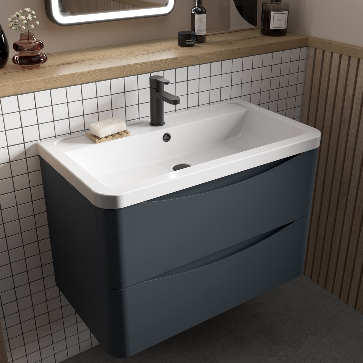 800 W/H 2-Drawer Unit & Ceramic Basin