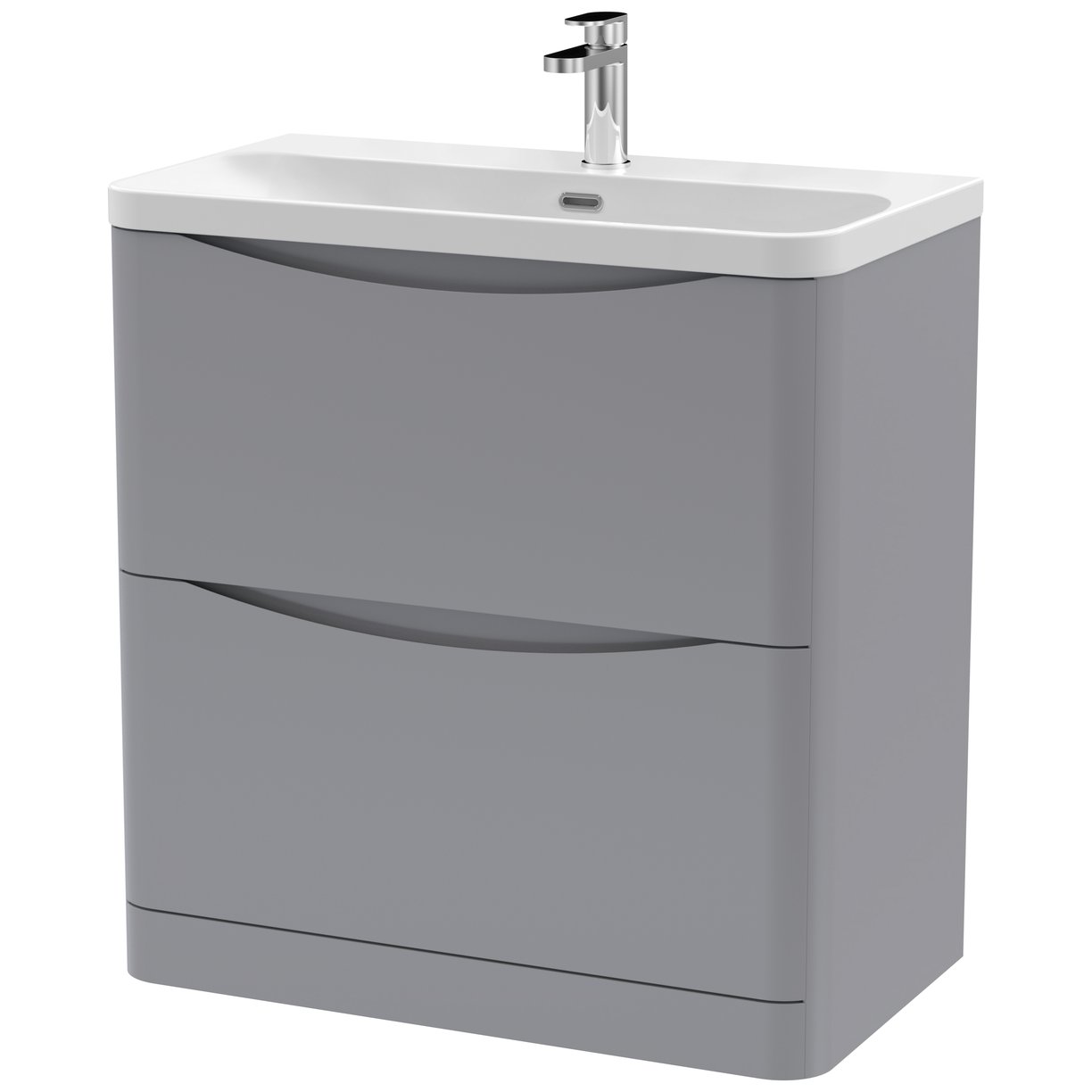 800mm Floor Standing 2 Drawer Vanity & Thin Edge Ceramic Basin